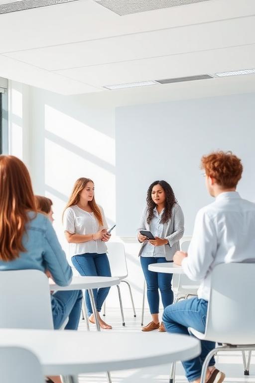 Students interacting in a classroom at Zealous Academy